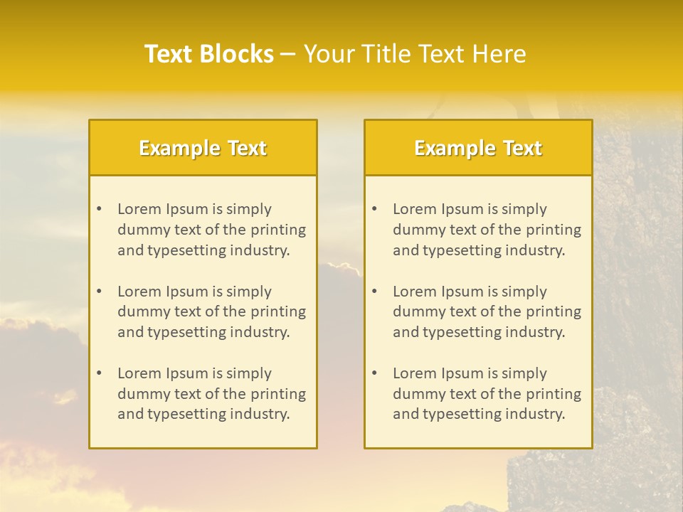 Girl Climbing On The Rock On Sunset Background PowerPoint Template