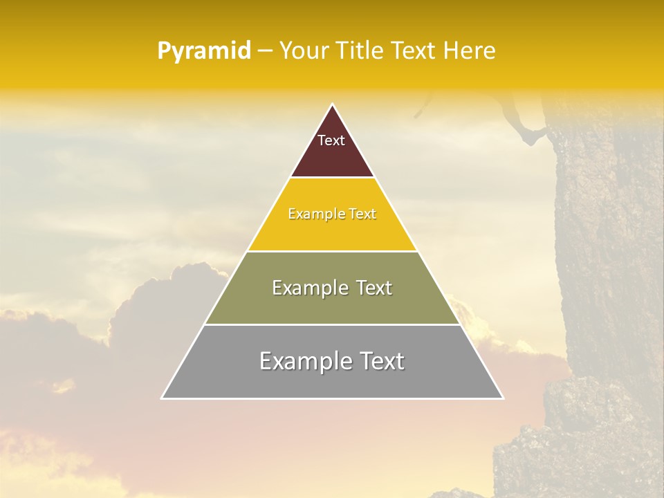 Girl Climbing On The Rock On Sunset Background PowerPoint Template