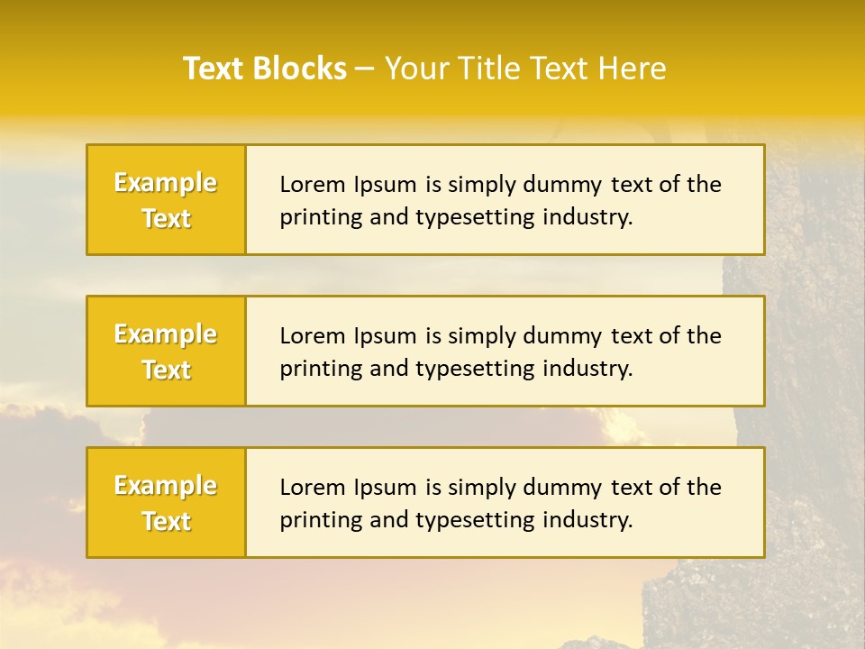 Girl Climbing On The Rock On Sunset Background PowerPoint Template