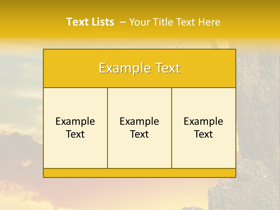 Girl Climbing On The Rock On Sunset Background PowerPoint Template