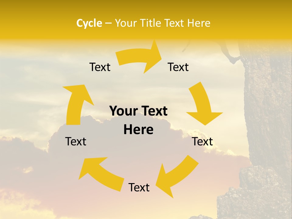 Girl Climbing On The Rock On Sunset Background PowerPoint Template