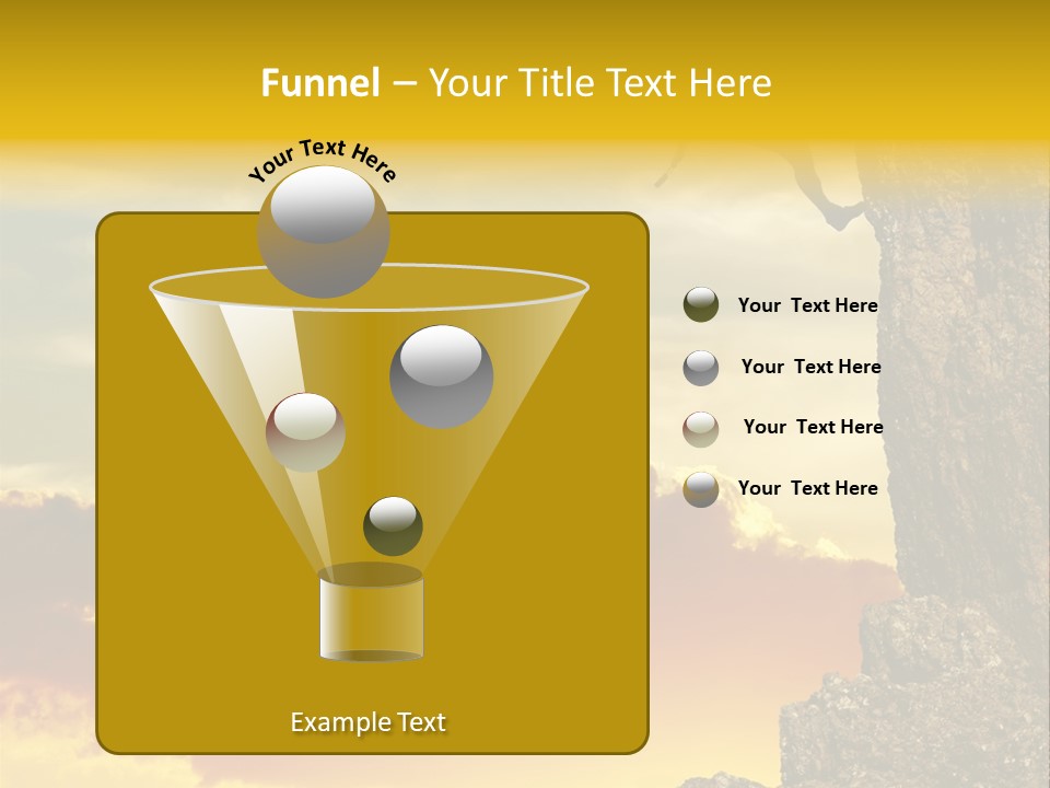 Girl Climbing On The Rock On Sunset Background PowerPoint Template