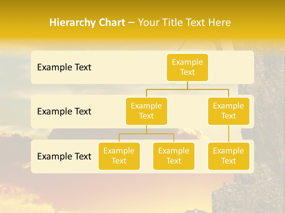 Girl Climbing On The Rock On Sunset Background PowerPoint Template