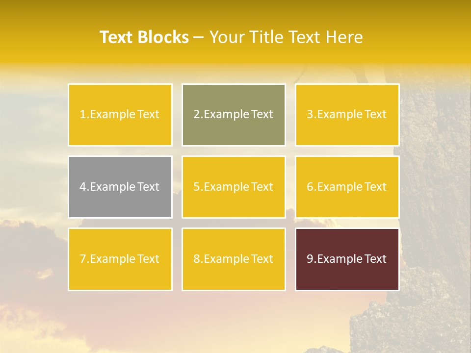 Girl Climbing On The Rock On Sunset Background PowerPoint Template