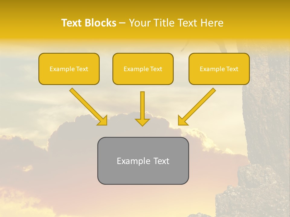 Girl Climbing On The Rock On Sunset Background PowerPoint Template