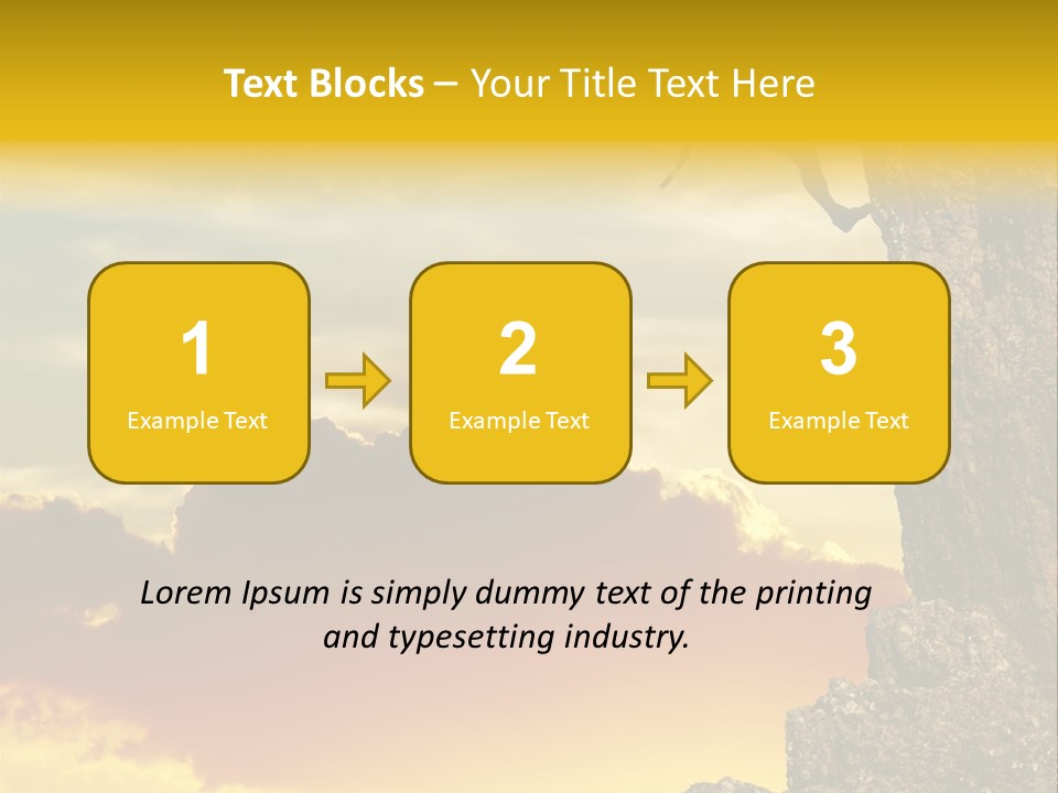 Girl Climbing On The Rock On Sunset Background PowerPoint Template