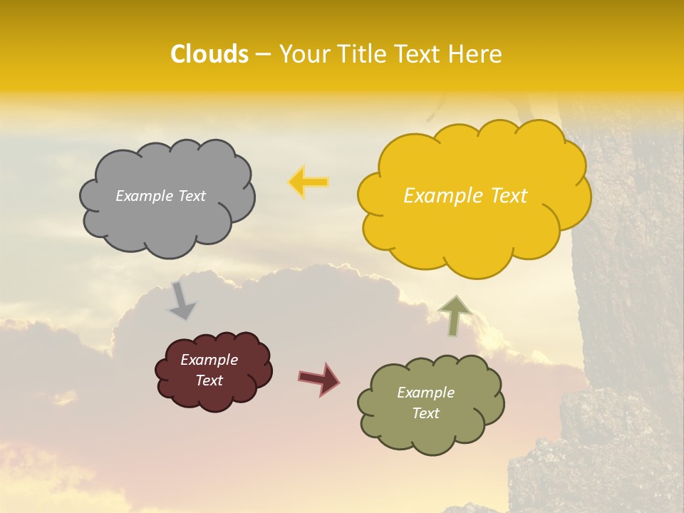 Girl Climbing On The Rock On Sunset Background PowerPoint Template