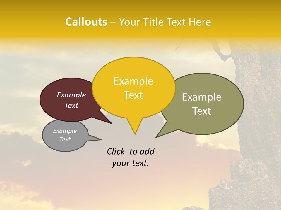 Girl Climbing On The Rock On Sunset Background PowerPoint Template