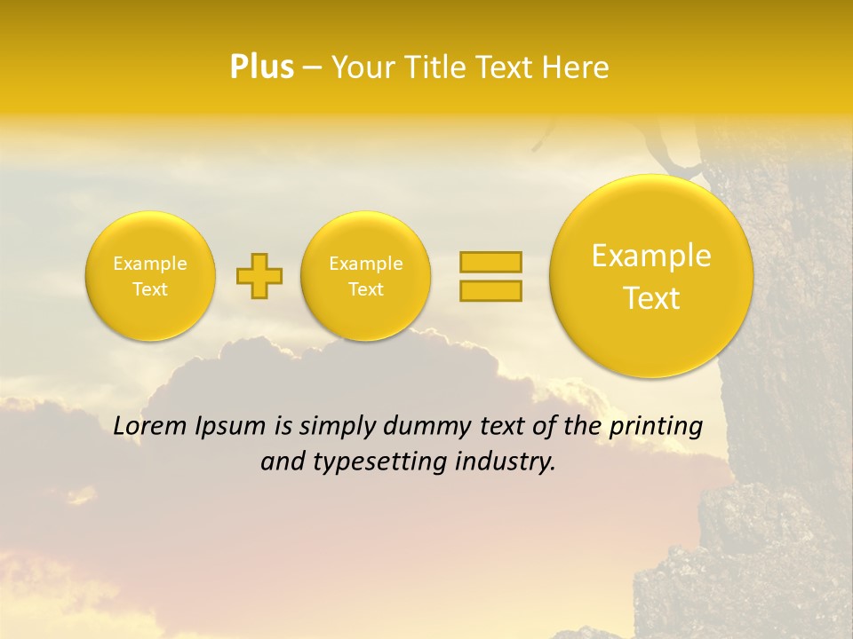 Girl Climbing On The Rock On Sunset Background PowerPoint Template