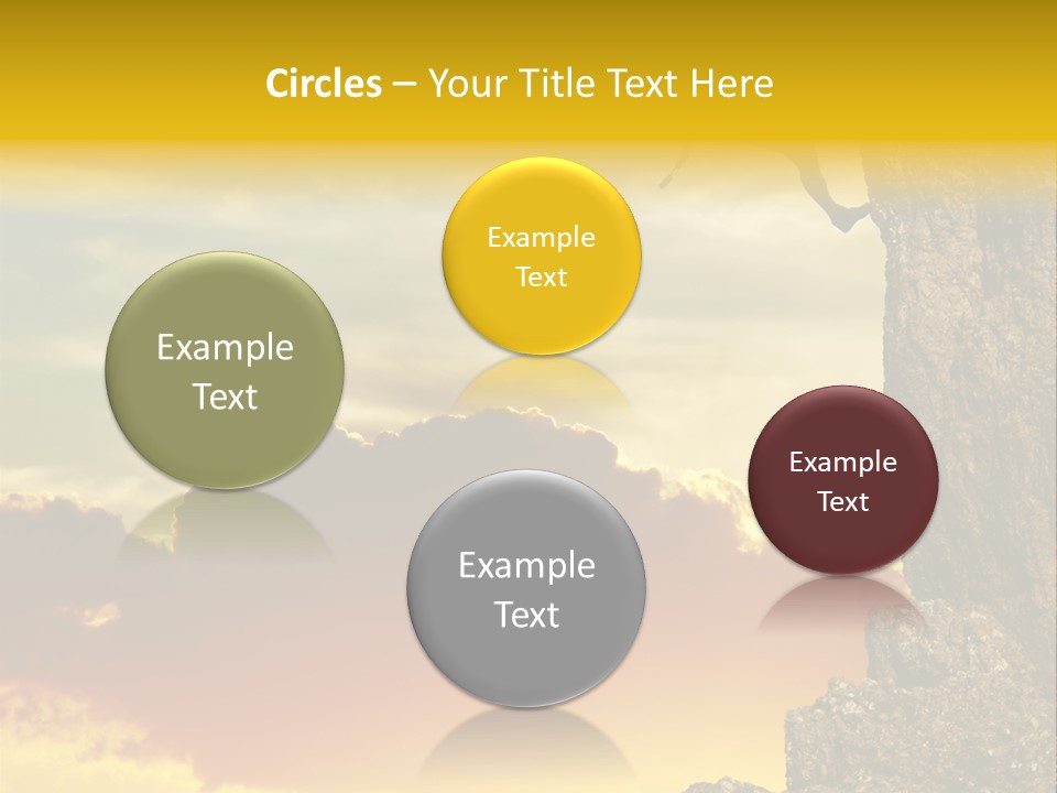 Girl Climbing On The Rock On Sunset Background PowerPoint Template