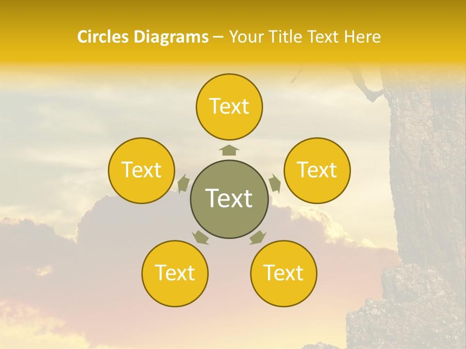 Girl Climbing On The Rock On Sunset Background PowerPoint Template