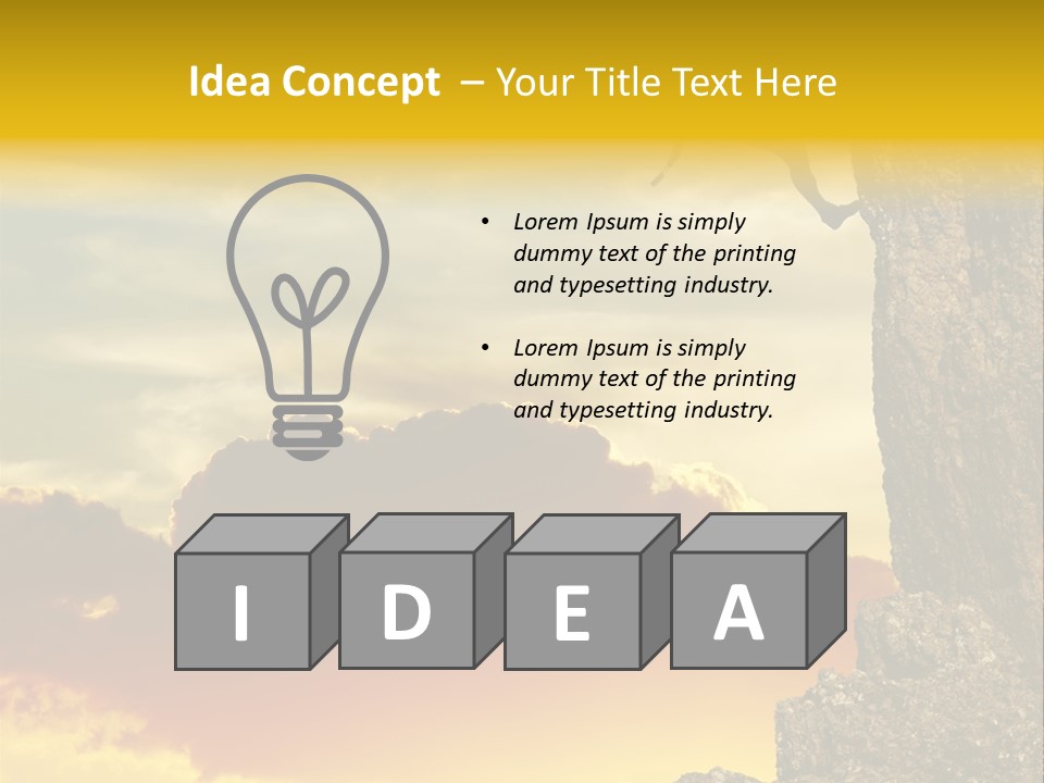 Girl Climbing On The Rock On Sunset Background PowerPoint Template