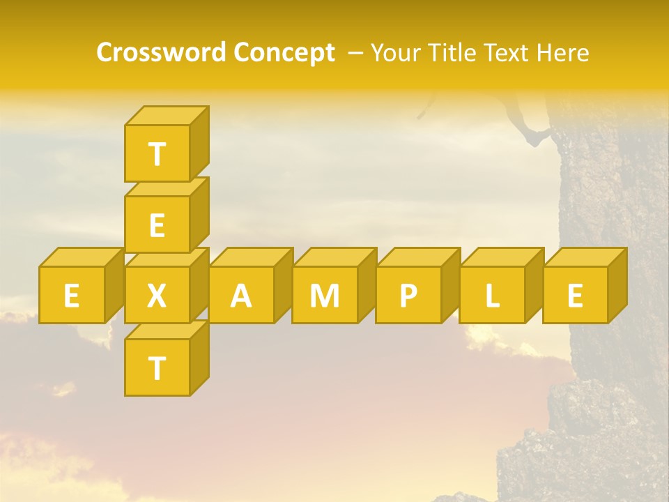 Girl Climbing On The Rock On Sunset Background PowerPoint Template