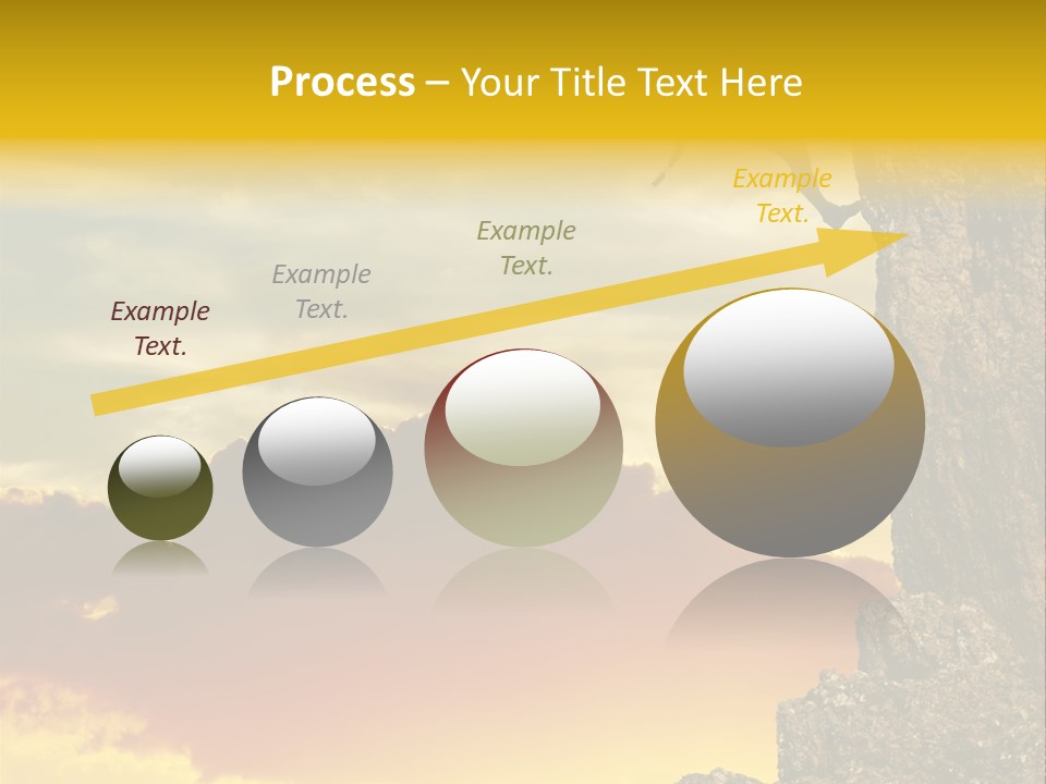 Girl Climbing On The Rock On Sunset Background PowerPoint Template