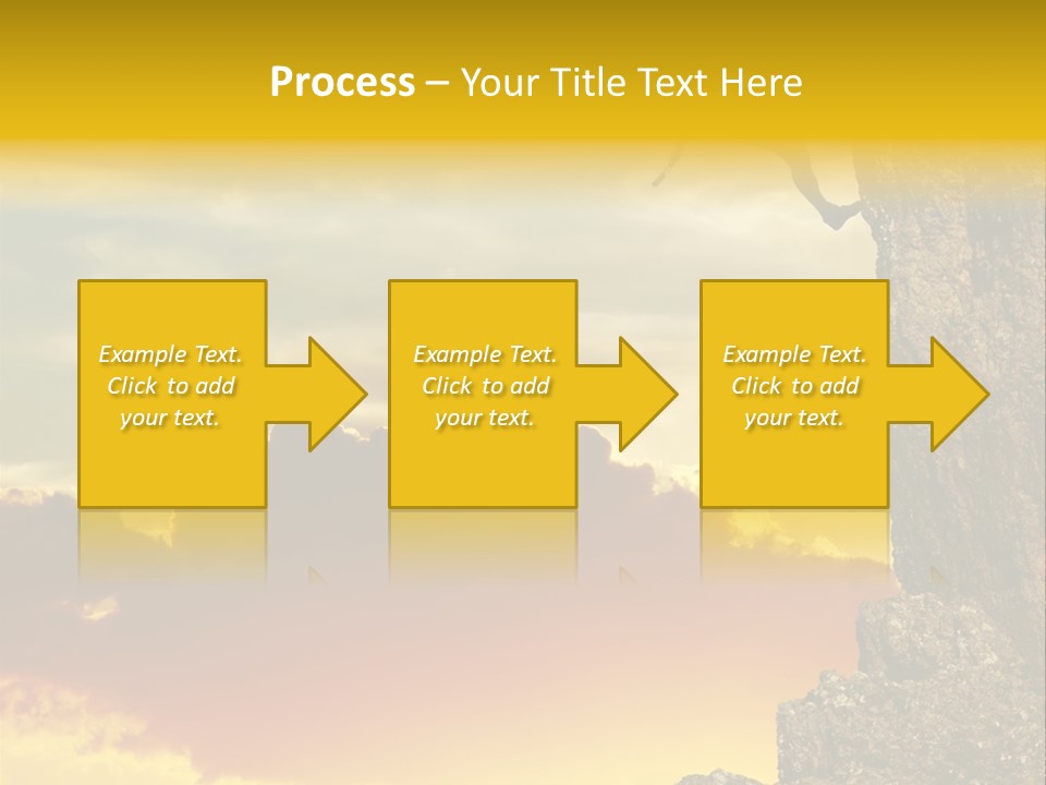 Girl Climbing On The Rock On Sunset Background PowerPoint Template