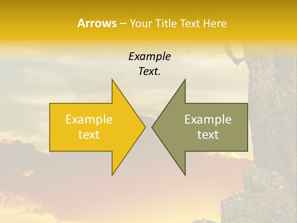 Girl Climbing On The Rock On Sunset Background PowerPoint Template