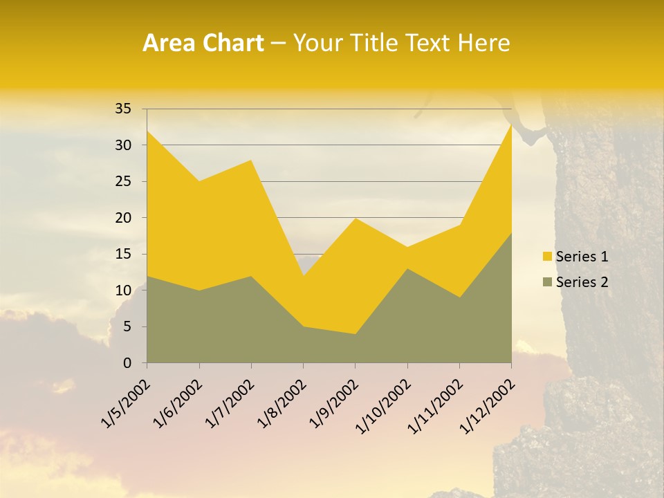 Girl Climbing On The Rock On Sunset Background PowerPoint Template