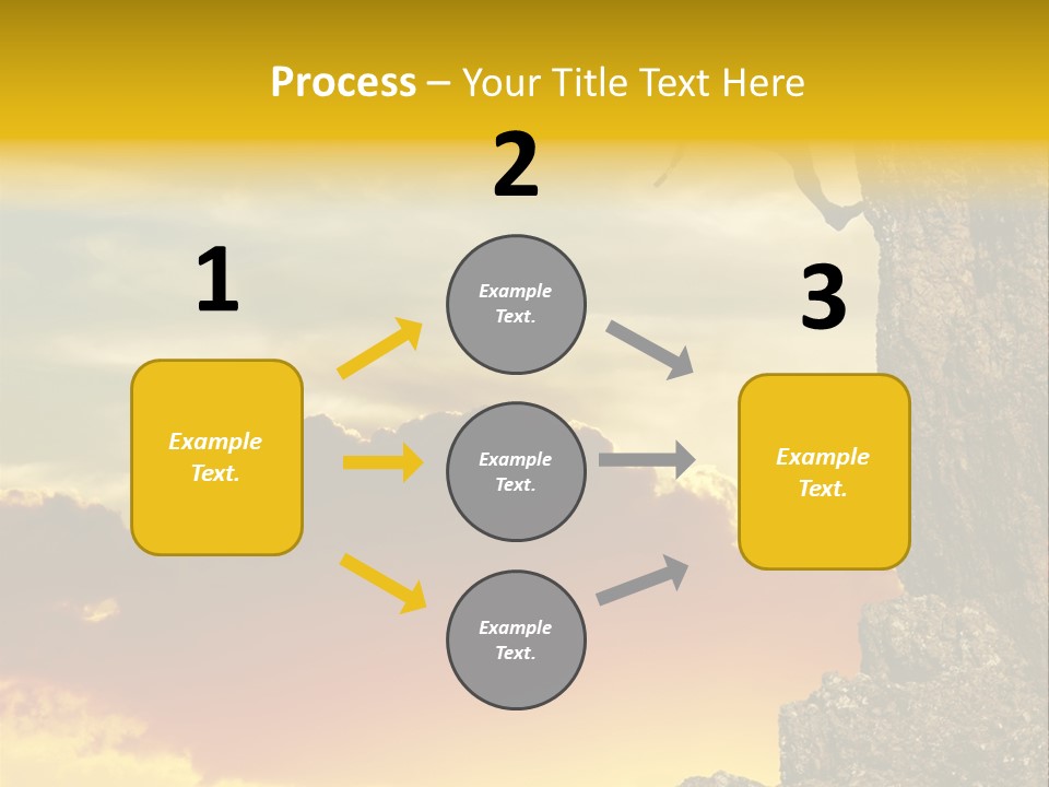 Girl Climbing On The Rock On Sunset Background PowerPoint Template