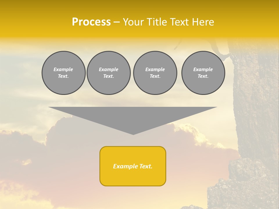 Girl Climbing On The Rock On Sunset Background PowerPoint Template