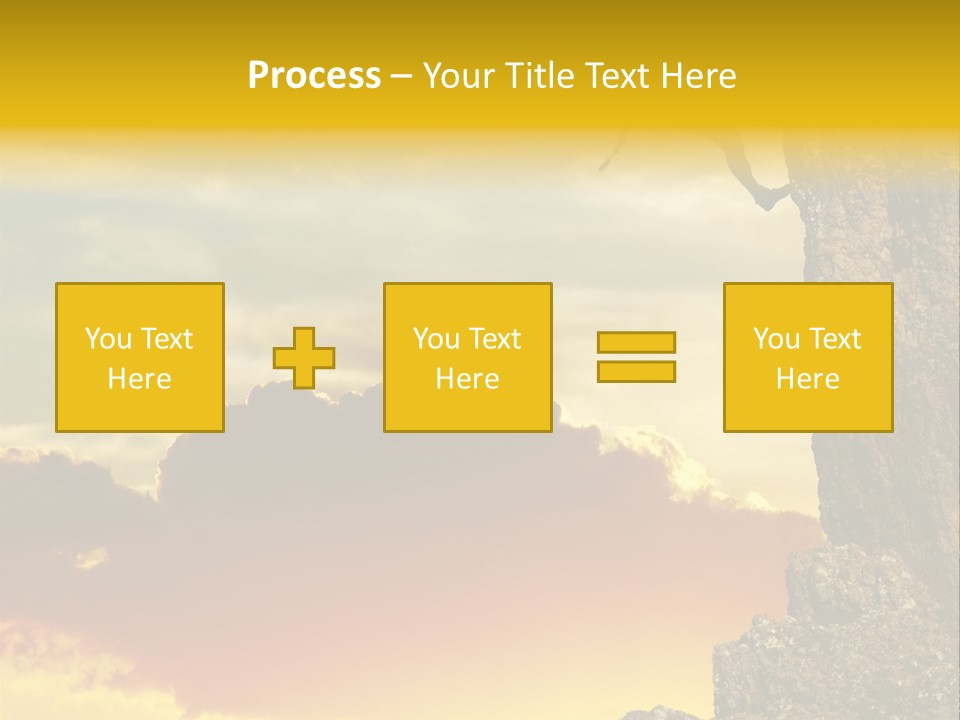 Girl Climbing On The Rock On Sunset Background PowerPoint Template