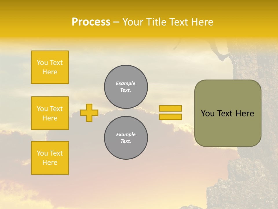 Girl Climbing On The Rock On Sunset Background PowerPoint Template