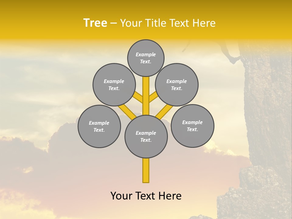 Girl Climbing On The Rock On Sunset Background PowerPoint Template