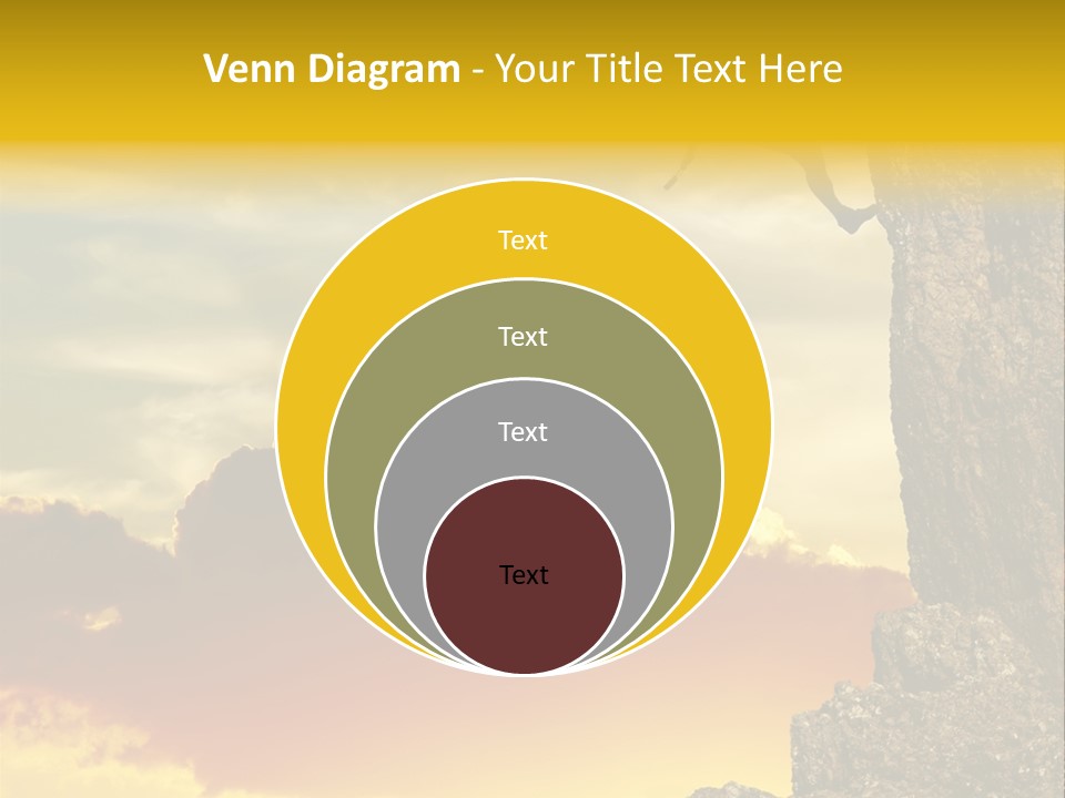 Girl Climbing On The Rock On Sunset Background PowerPoint Template