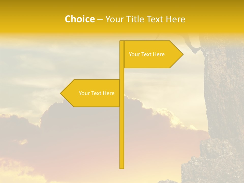 Girl Climbing On The Rock On Sunset Background PowerPoint Template