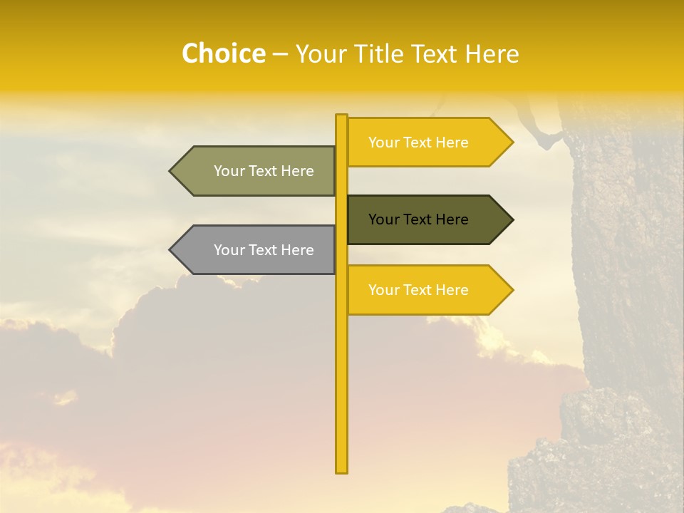 Girl Climbing On The Rock On Sunset Background PowerPoint Template