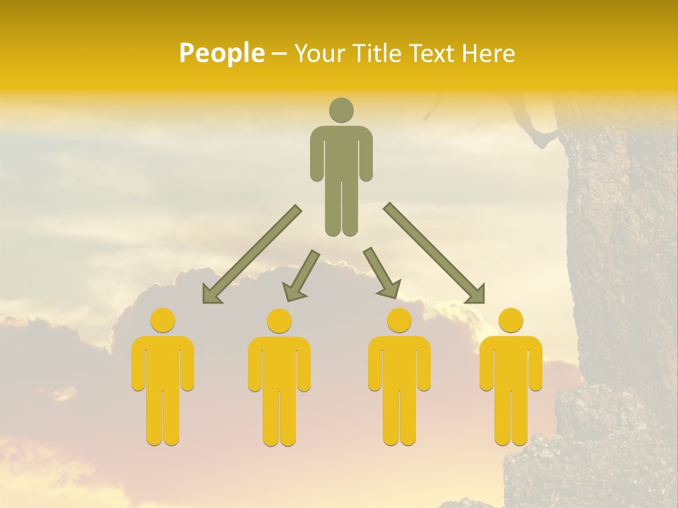 Girl Climbing On The Rock On Sunset Background PowerPoint Template