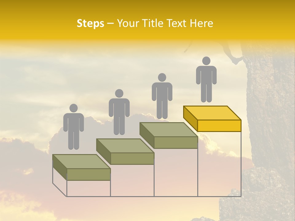 Girl Climbing On The Rock On Sunset Background PowerPoint Template