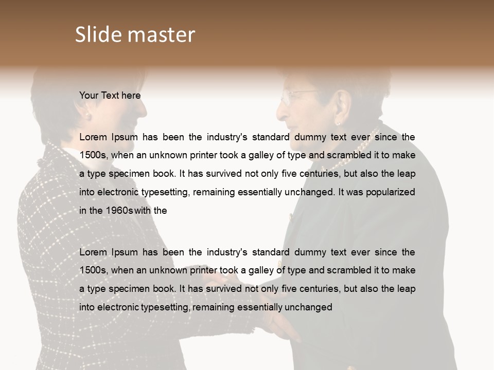 Senior Executive Partners Or Care Giver And Mature Woman PowerPoint Template