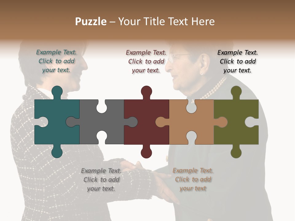 Senior Executive Partners Or Care Giver And Mature Woman PowerPoint Template