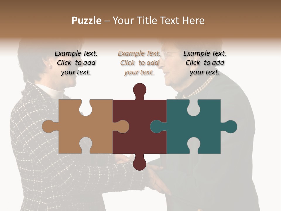 Senior Executive Partners Or Care Giver And Mature Woman PowerPoint Template