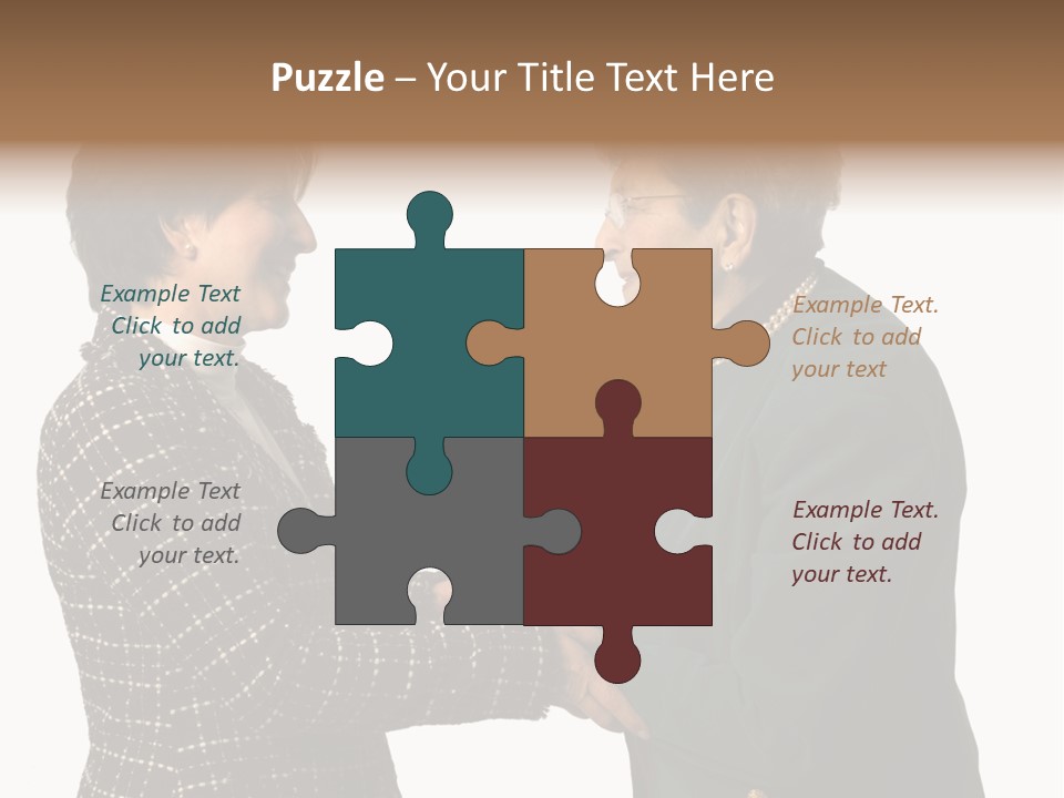 Senior Executive Partners Or Care Giver And Mature Woman PowerPoint Template