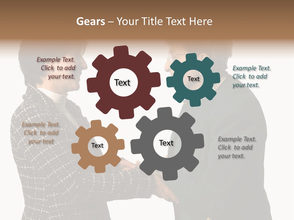 Senior Executive Partners Or Care Giver And Mature Woman PowerPoint Template