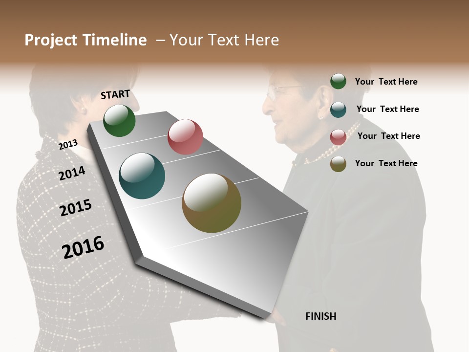 Senior Executive Partners Or Care Giver And Mature Woman PowerPoint Template