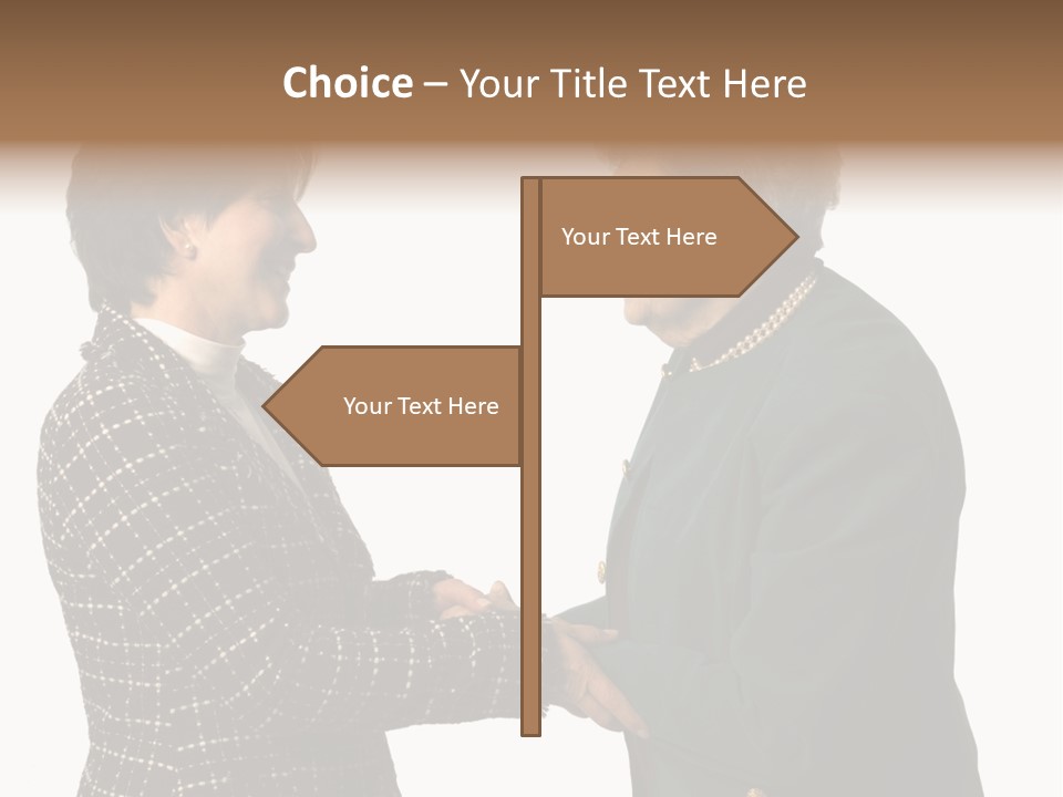 Senior Executive Partners Or Care Giver And Mature Woman PowerPoint Template