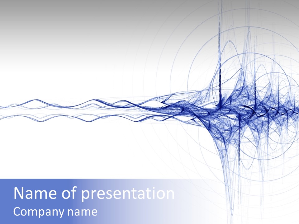 Blue Energy Impulse On White Background PowerPoint Template