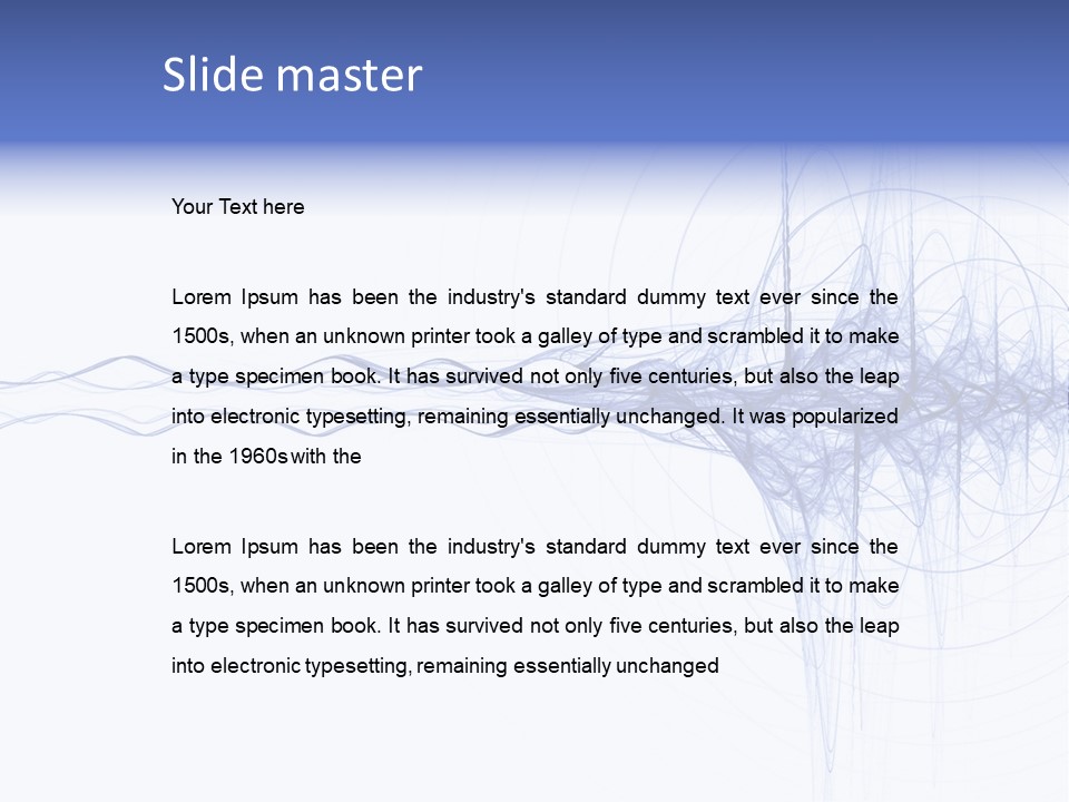 Blue Energy Impulse On White Background PowerPoint Template