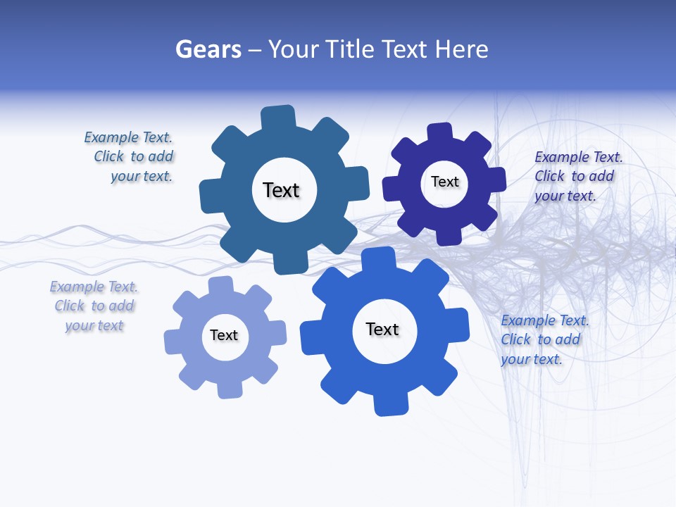 Blue Energy Impulse On White Background PowerPoint Template