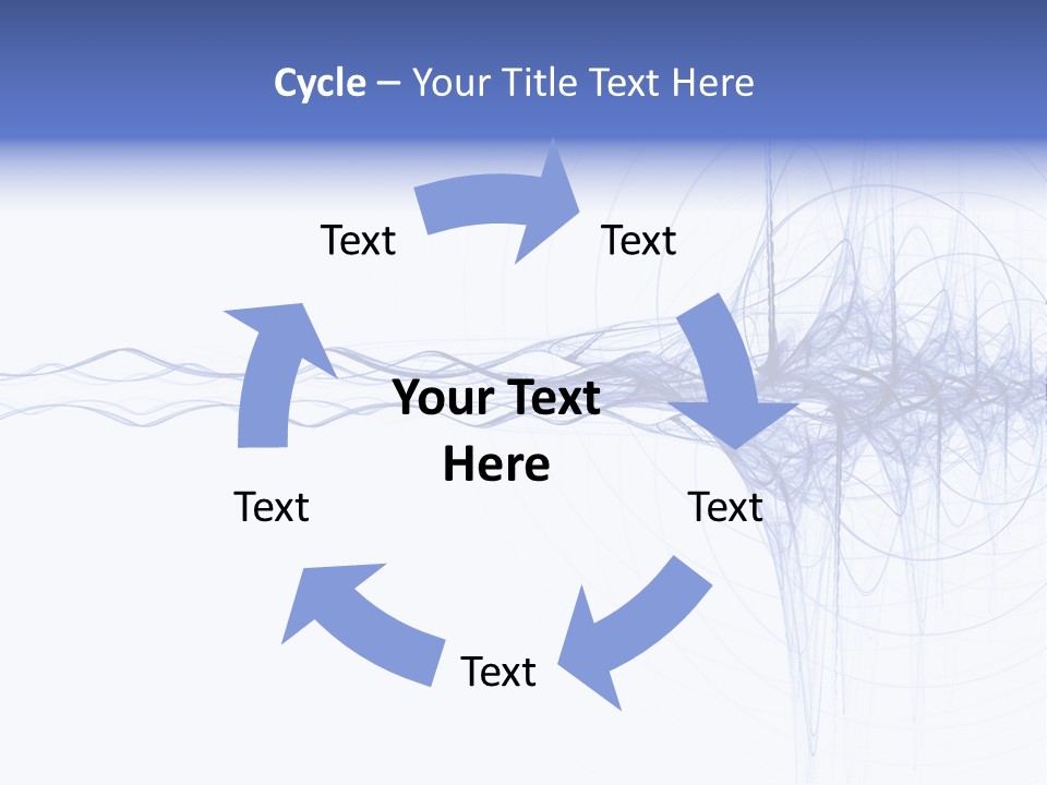 Blue Energy Impulse On White Background PowerPoint Template