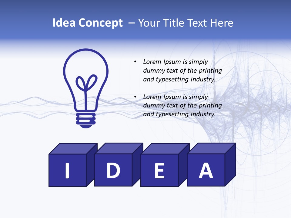 Blue Energy Impulse On White Background PowerPoint Template