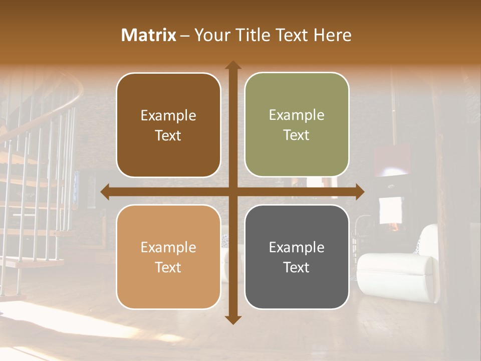 View Of Living Room With Fireplace And Old Stone Wall And Modern Television PowerPoint Template