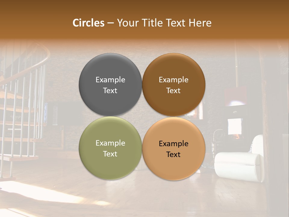 View Of Living Room With Fireplace And Old Stone Wall And Modern Television PowerPoint Template