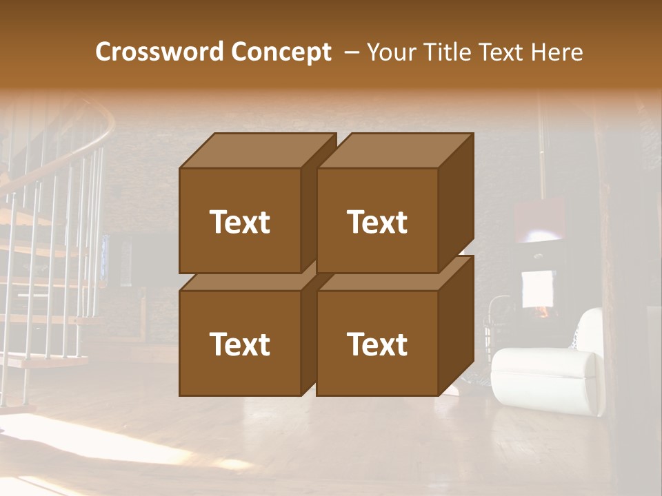 View Of Living Room With Fireplace And Old Stone Wall And Modern Television PowerPoint Template