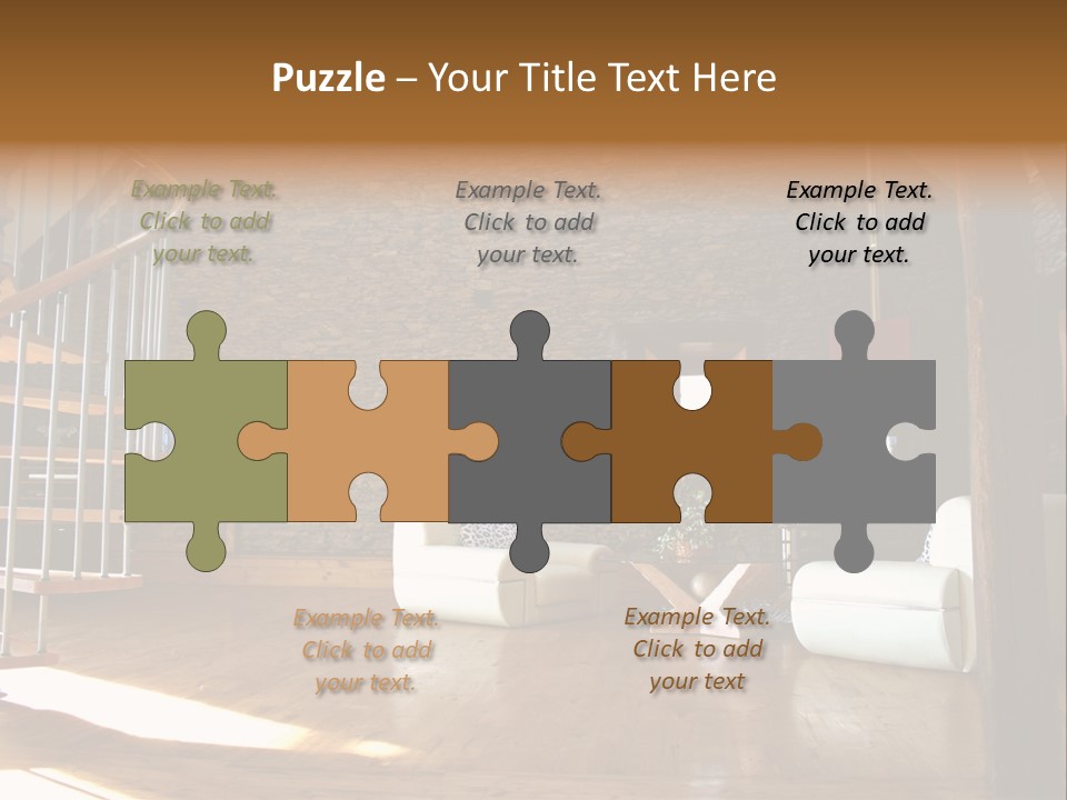 View Of Living Room With Fireplace And Old Stone Wall And Modern Television PowerPoint Template