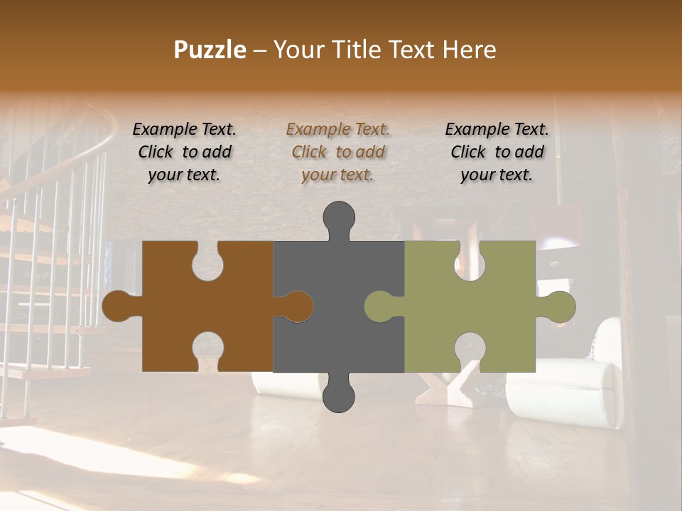 View Of Living Room With Fireplace And Old Stone Wall And Modern Television PowerPoint Template