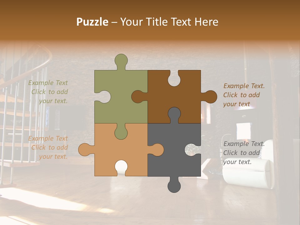 View Of Living Room With Fireplace And Old Stone Wall And Modern Television PowerPoint Template