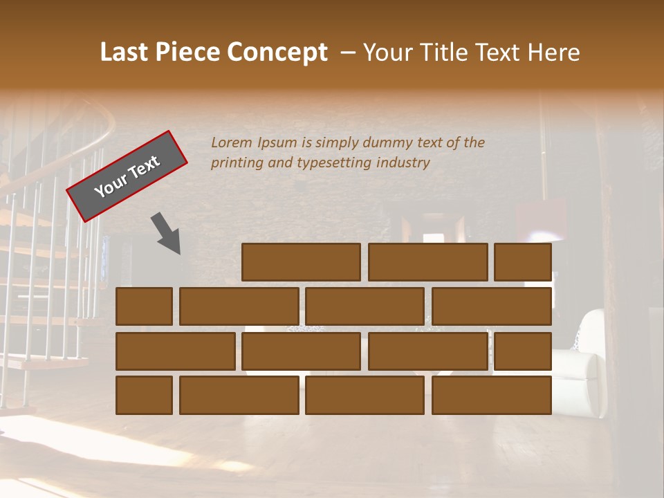 View Of Living Room With Fireplace And Old Stone Wall And Modern Television PowerPoint Template